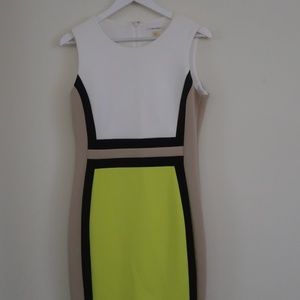 Calvin Klein Neon Color Blocking Body Con Dress